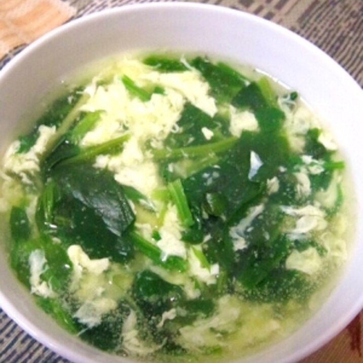 ふわふわたまごの中華風ほうれん草スープ レシピ 作り方 By はかせ55 楽天レシピ